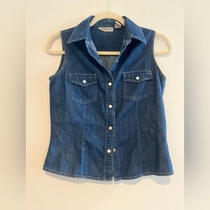 Aeropostale Dark Blue Denim Button-Up Top